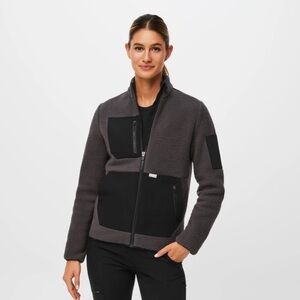 BRAND NEW WITH TAG Figs Women's charcoal On-Shift Sherpa Jacket in size MEDIUM